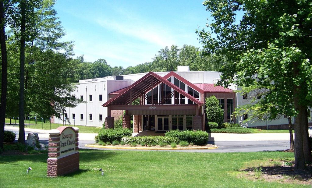 Church in Fairfax Station
Wikimedia
Link: https://upload.wikimedia.org/wikipedia/commons/thumb/a/a6/Sovereign_Grace_Church_-_panoramio.jpg/1280px-Sovereign_Grace_Church_-_panoramio.jpg