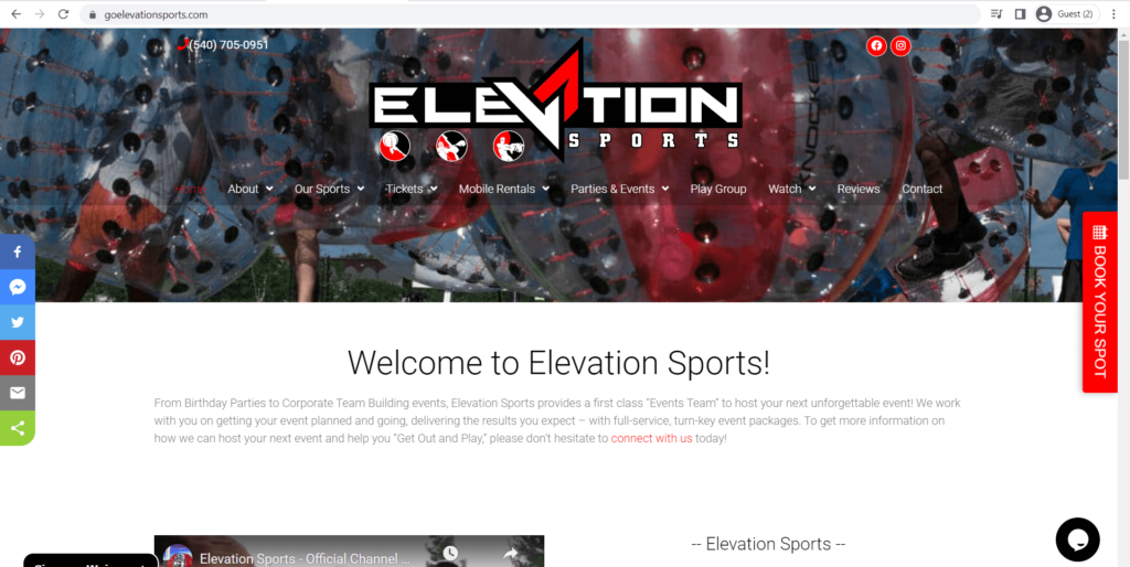 Homepage of Elevation Sports (KnockerBall Harrisonburg)'s website
Link: https://goelevationsports.com/