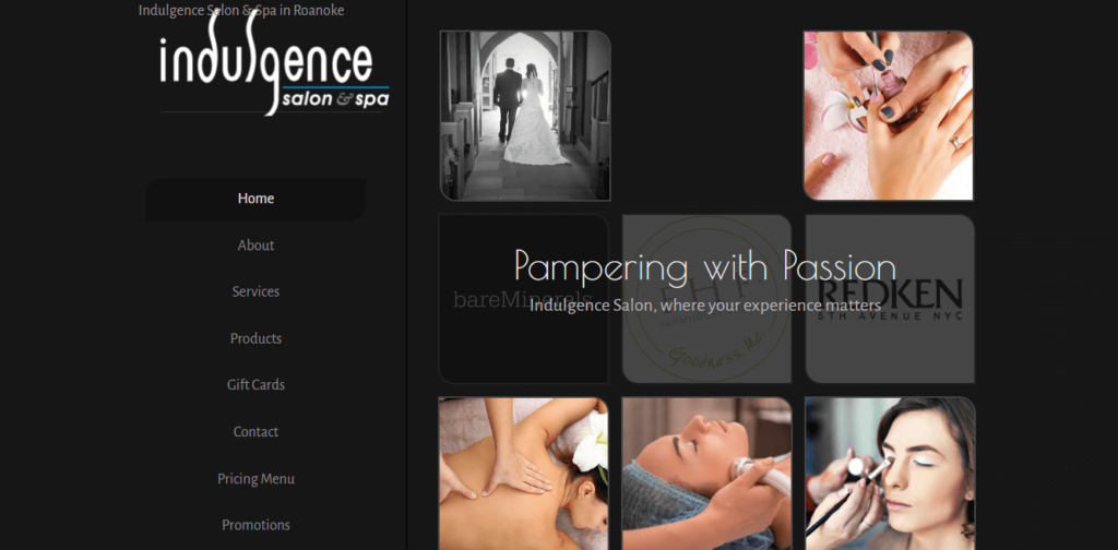 Homepage of Indulgence Salon & Spa / doindulgence.com