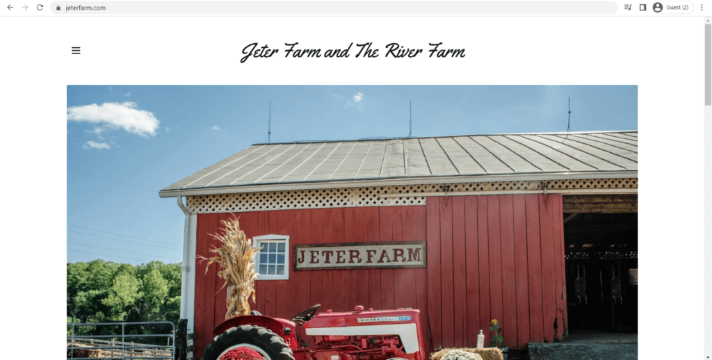 Homepage of Jeter Farm's website
Link: https://jeterfarm.com/