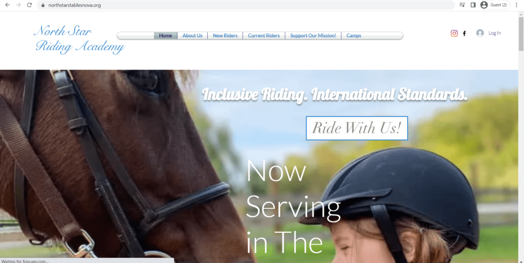 Homepage of North Star Stables' website
Link: https://www.northstarstablesnova.org/