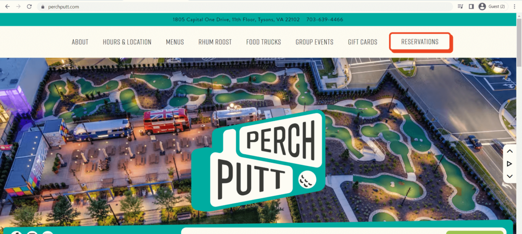 Homepage of Perch Putt's website
Link: perchputt.com