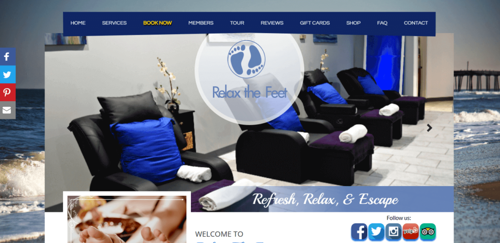 Homepage of Relax the Feet Spa / relaxthefeet.com