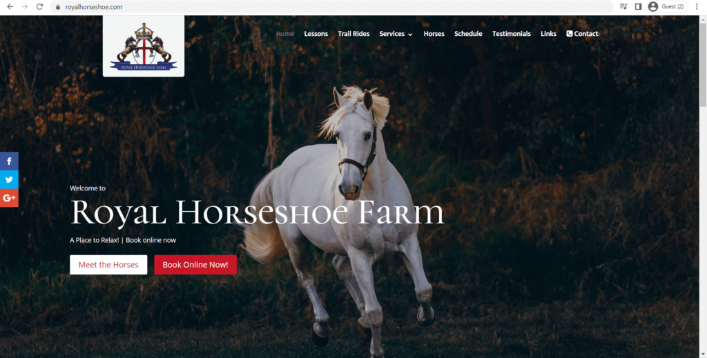 Homepage of Royal Horseshoe Farm Inc's website
Link: royalhorseshoe.com