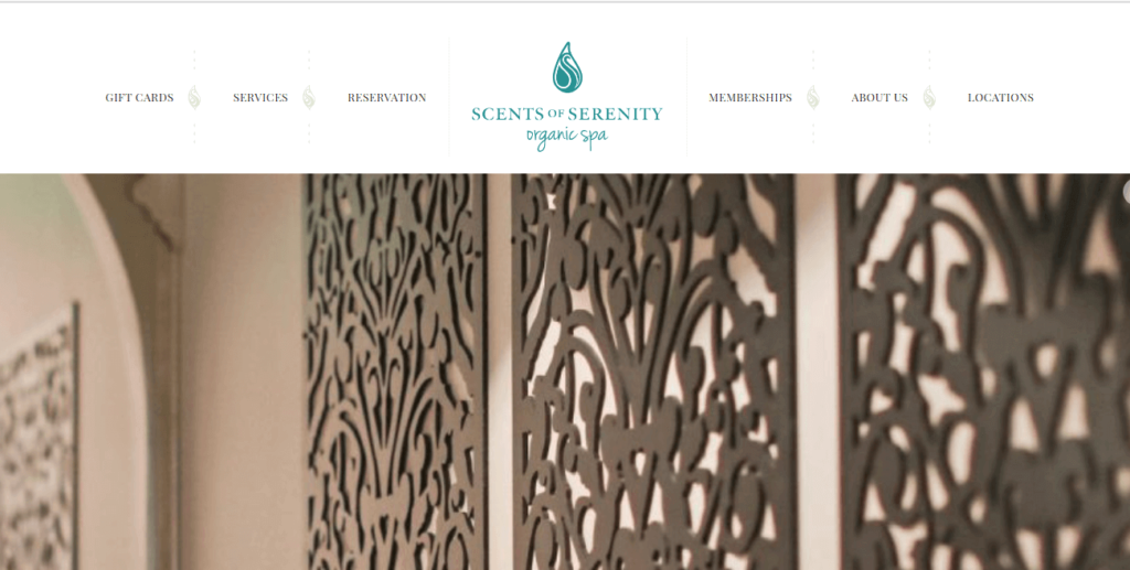 Homepage of Scents of Serenity Spa / scentsofserenityspa.com