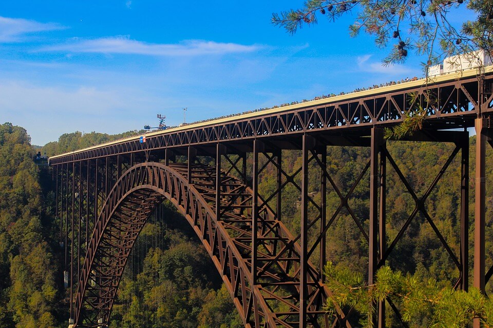 Side View of New River Gorge Bridge / Pixabay / Petechacalos
Link: https://pixabay.com/photos/new-river-gorge-bridge-bridge-day-4490228/